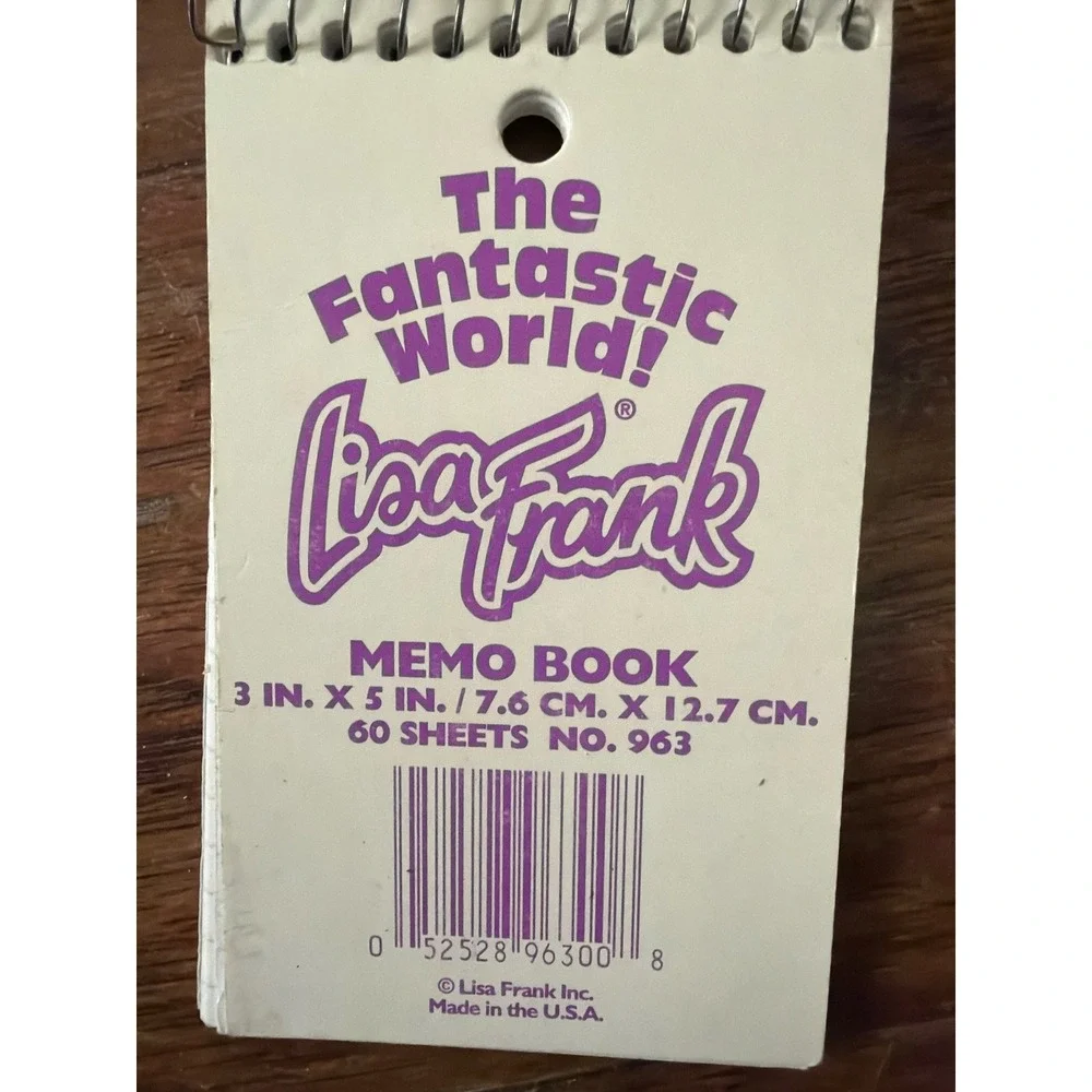 Vintage Lisa Frank Memo Book 963 Cats Bear‎ Horse Spiral Notebook 3x5 38 Sheets